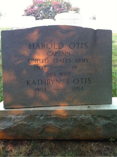 Headstone Front of Kathryn Otis. Arlington National Cemetery.