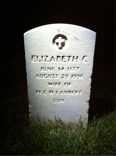 Headstone Front of Elizabeth Lambert. Arlington National Cemetery.
