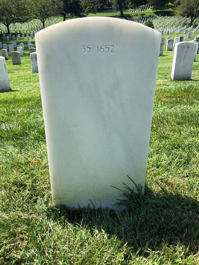 Headstone Back of Martin I. Donovan. Arlington National Cemetery.