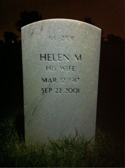 Headstone Back of Helen Korpacz. Arlington National Cemetery.