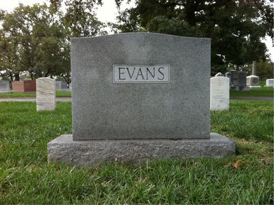 Headstone Back of Benjamin F Evans. Arlington National Cemetery.