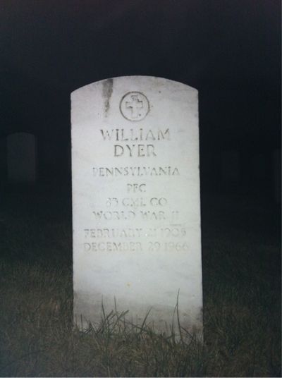 Headstone Front of Nina Dyer. Arlington National Cemetery.