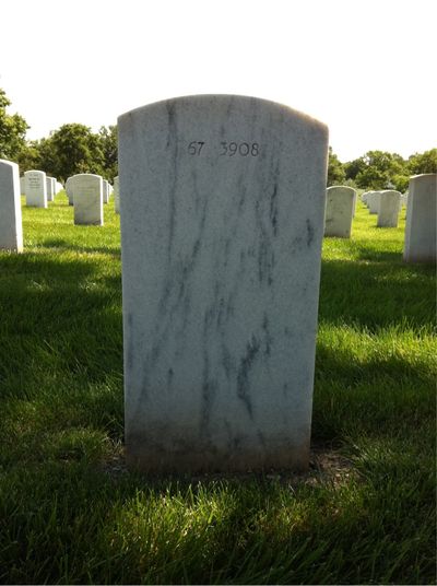 Headstone Back of Stanley Peter Rosloniec. Arlington National Cemetery.