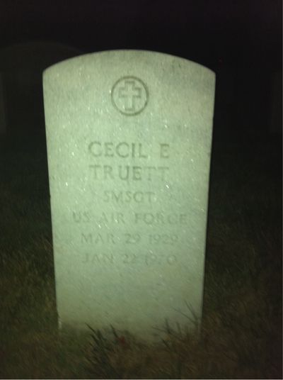 Headstone Front of Cecil Truett. Arlington National Cemetery.