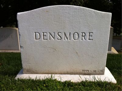 Headstone Back of Charles Densmore. Arlington National Cemetery.