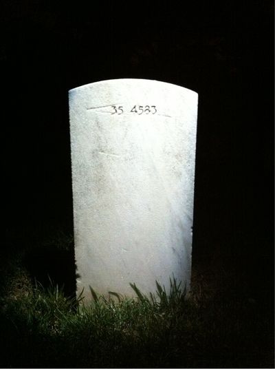 Headstone Back of William H. Jessie. Arlington National Cemetery.