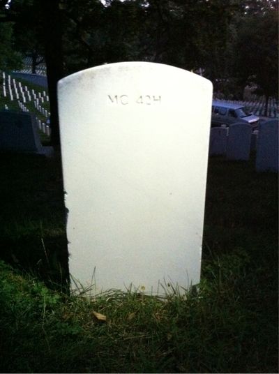 Headstone Back of Theodore Roland. Arlington National Cemetery.