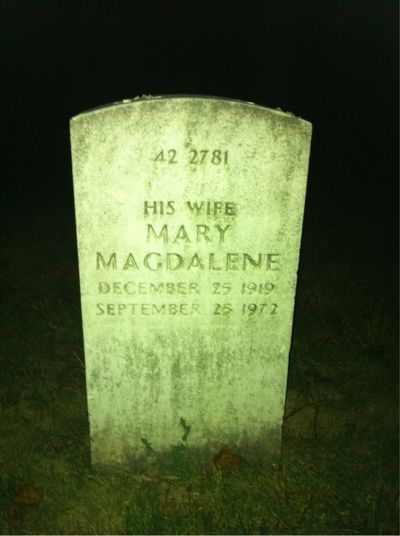 Headstone Back of Mary Gunter. Arlington National Cemetery.