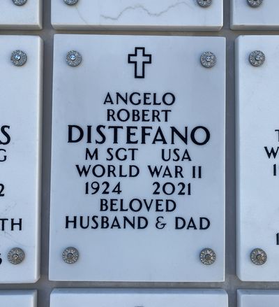 Columbarium Niche Cover of Angelo R Distefano. Arlington National Cemetery.