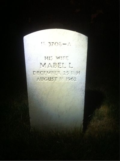 Headstone Back of Mabel Laskowitz. Arlington National Cemetery.