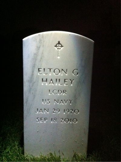 Headstone Front of Elton Hailey. Arlington National Cemetery.
