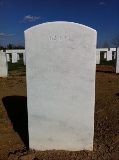 Headstone Back of Thomas Anthony Sydes. Arlington National Cemetery.