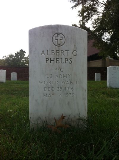 Headstone Front of Albert Claude Phelps. Arlington National Cemetery.