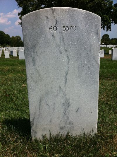 Headstone Back of John A Hoag. Arlington National Cemetery.
