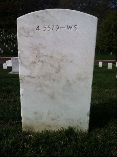 Headstone Back of Clyde Carroll. Arlington National Cemetery.