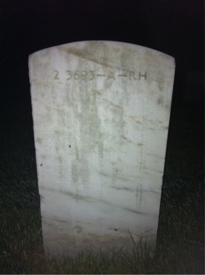 Headstone Back of John F Curran. Arlington National Cemetery.