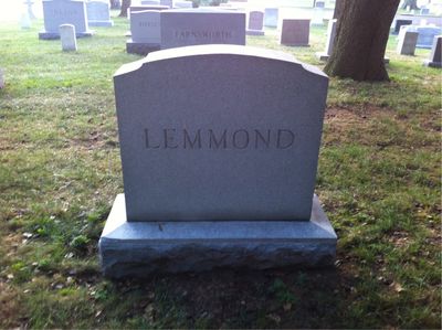Headstone Back of Conway Lemmond. Arlington National Cemetery.