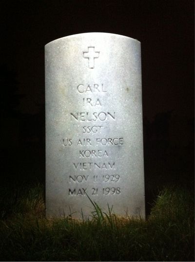 Headstone Front of Carl Theodore Nelson. Arlington National Cemetery.