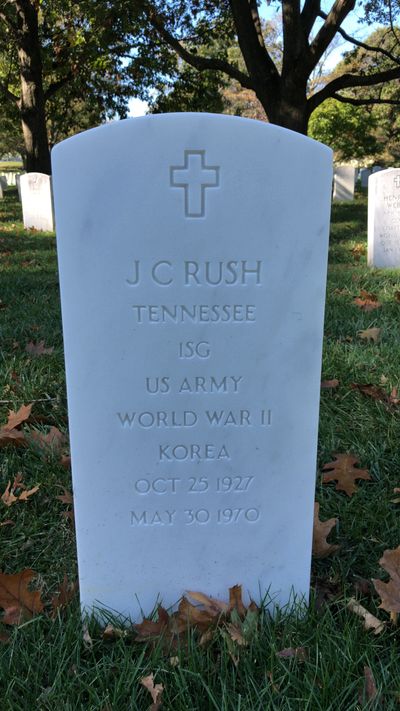 Headstone Front of Anna Rush. Arlington National Cemetery.