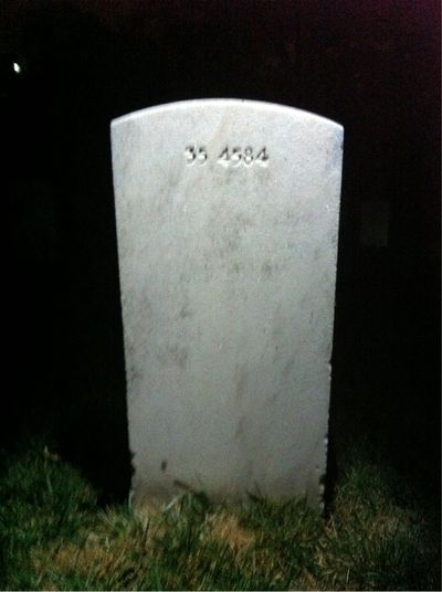 Headstone Back of James R Poindexter. Arlington National Cemetery.