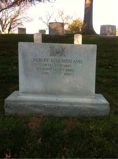Headstone Front of Robert Ostland. Arlington National Cemetery.