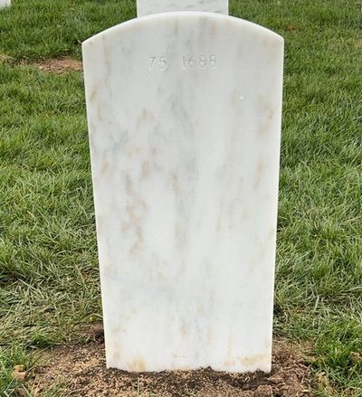 Headstone Back of Mark Herrenbruck. Arlington National Cemetery.