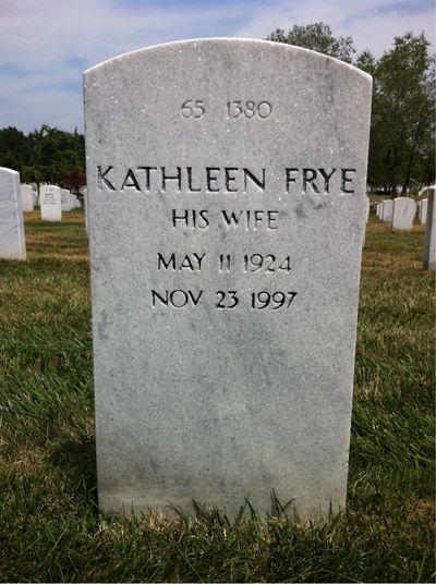 Headstone Back of Kathleen Smith. Arlington National Cemetery.