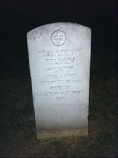Headstone Front of Elizabeth Pruett. Arlington National Cemetery.