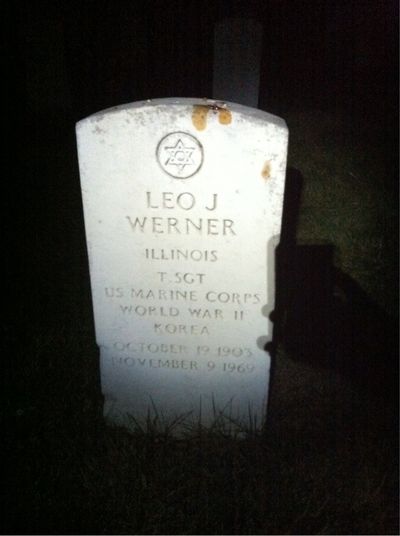 Headstone Front of Leo Werner. Arlington National Cemetery.