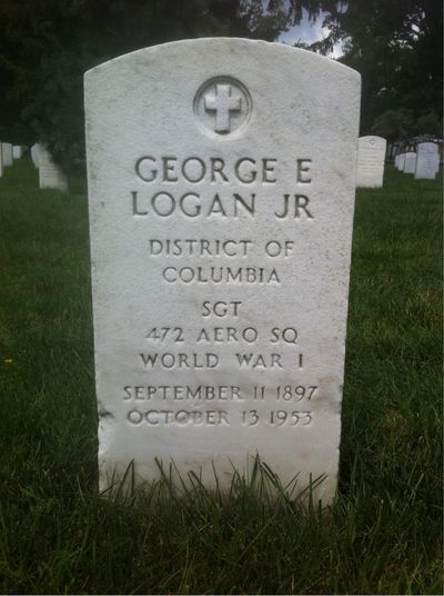 Headstone Front of George Logan. Arlington National Cemetery.