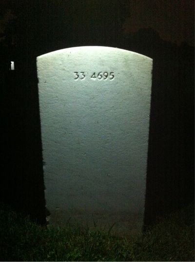 Headstone Back of Robert Lee Williams. Arlington National Cemetery.