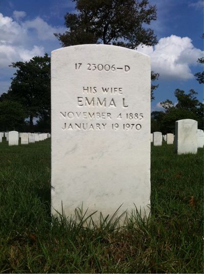 Headstone Back of Aaron Turner. Arlington National Cemetery.