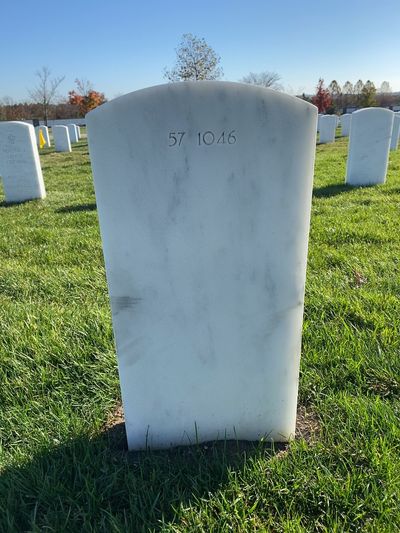 Headstone Back of Caliph Johnson. Arlington National Cemetery.