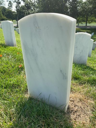 Headstone Back of C W Wright. Arlington National Cemetery.