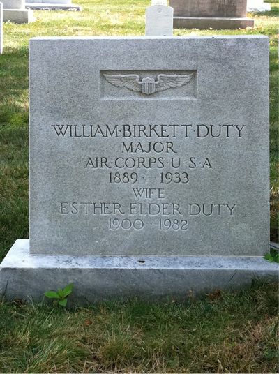Headstone Front of Esther Duty. Arlington National Cemetery.