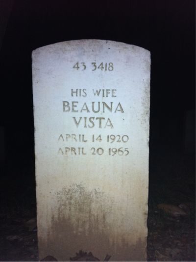 Headstone Back of Beauna Webb. Arlington National Cemetery.