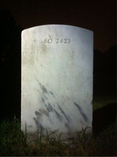 Headstone Back of Roger A Barrett. Arlington National Cemetery.