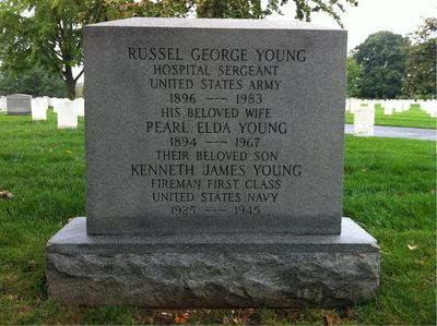 Headstone Front of Kenneth Young. Arlington National Cemetery.
