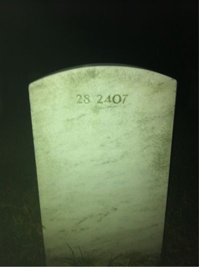 Headstone Back of Evelyn Plack. Arlington National Cemetery.