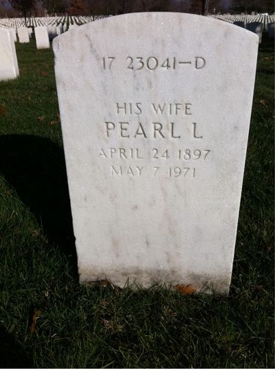 Headstone Back of Eugene Dahl. Arlington National Cemetery.