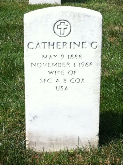 Catherine Cox — Headstone Front