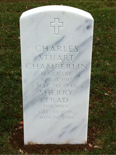 Headstone Front of Charles Chamberlin. Arlington National Cemetery.