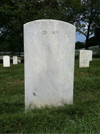 Headstone Back of John Michael Gibson. Arlington National Cemetery.