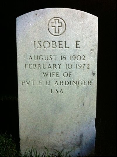 Isobel Ardinger — Headstone Front