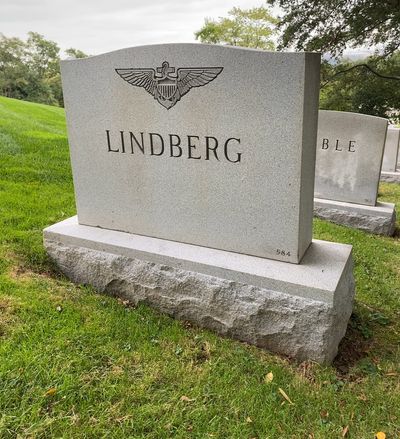 Headstone Back of Walter Lindberg. Arlington National Cemetery.