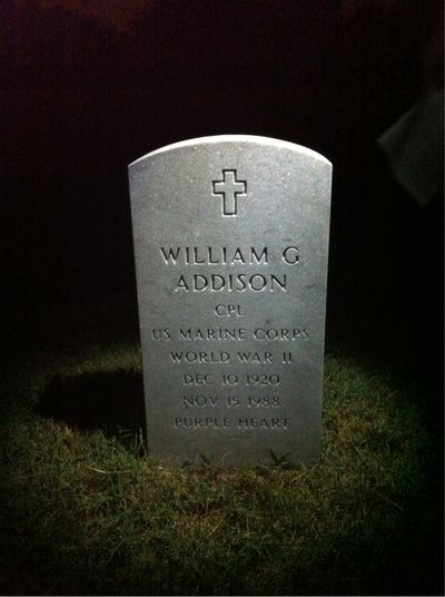 William Addison — Headstone Front