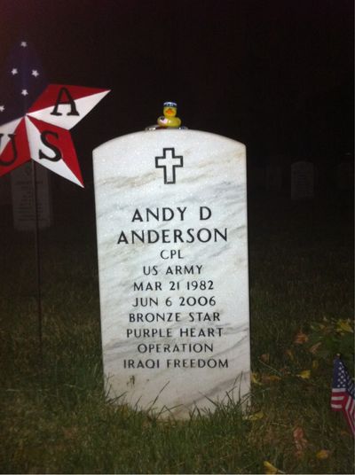 Andy Anderson — Headstone Front
