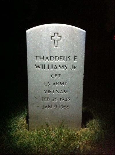Headstone Front of Thaddeus Williams. Arlington National Cemetery.