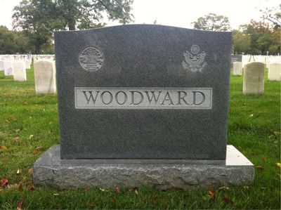 Headstone Back of Walter S Woodward. Arlington National Cemetery.