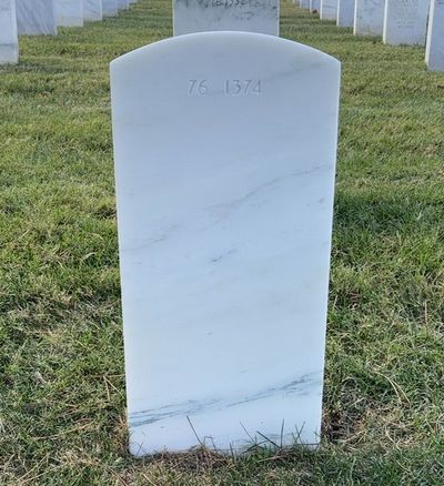 Headstone Back of John W Lewis. Arlington National Cemetery.